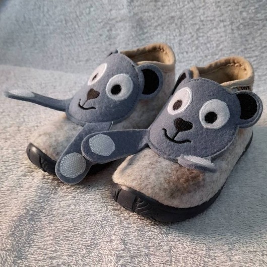 Капці для хлопчика з аплікацією обличчя ведмедика