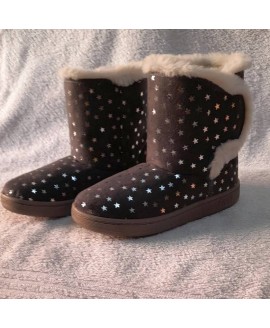 Чоботи для дівчинки сірі з аплікацією зірочки