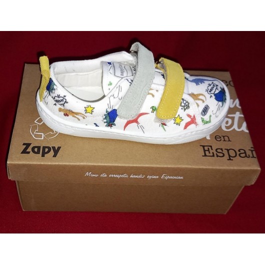 Кросівки для хлопчика білі з малюнком динозаврики