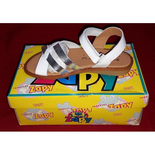 Босоніжки для дівчинки білі з сріблом