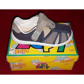 Босоніжки для хлопчика сині із сірими вставками