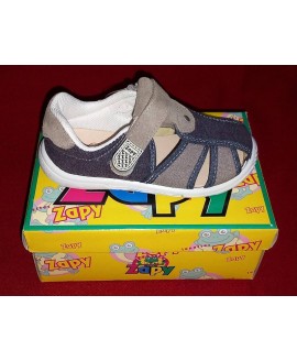 Босоніжки для хлопчика сині із сірими вставками