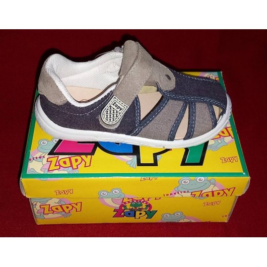 Босоніжки для хлопчика сині із сірими вставками